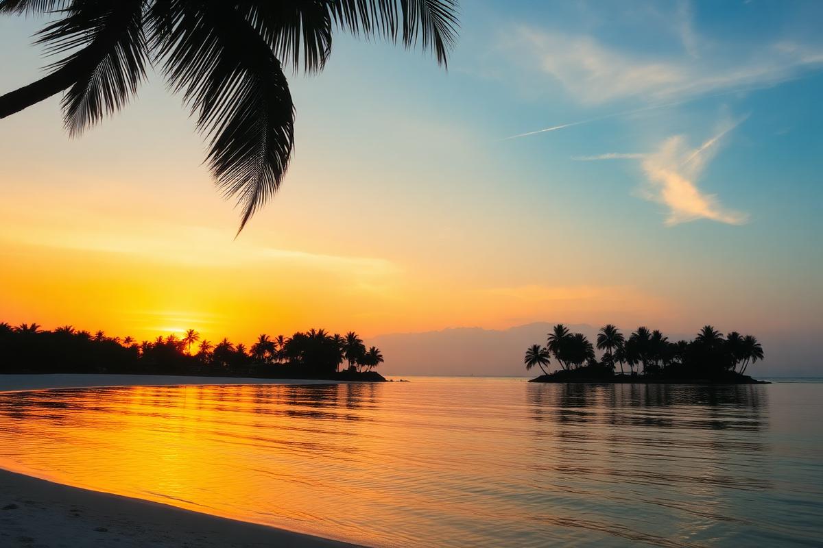 Tropical beach sunset in Lakshadweep